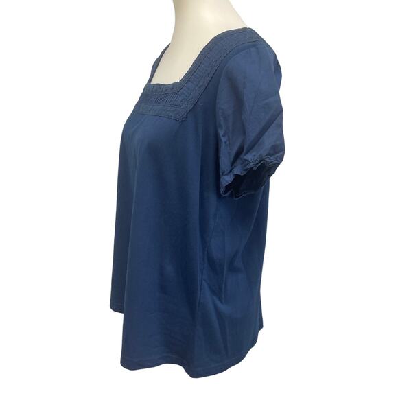 Jason Maxwell Womens XL PolyCotton Short Sleeve Florentine Boat Neck Blouse - Picture 3 of 5